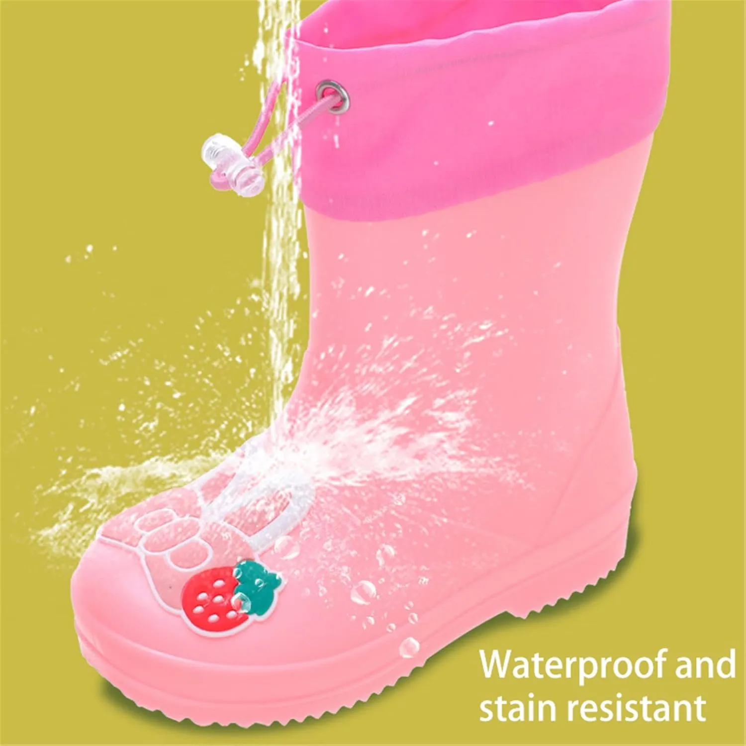 Kids Rain Boots for Girls Boys Waterproof Toddler Cute Cartoon Insulated Rubber Boots Kids Mud Boots Baby Boys' Shoes