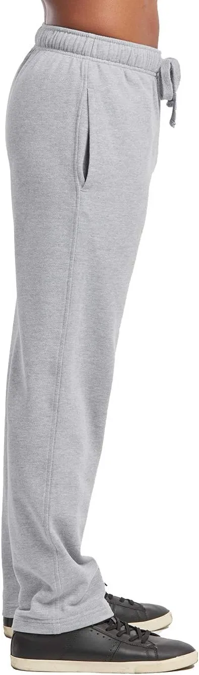 KNOCKER Sweatpants/Joggers - Men's Active Stretch Open Bottom Terry Sweatpants/Joggers with Pockets