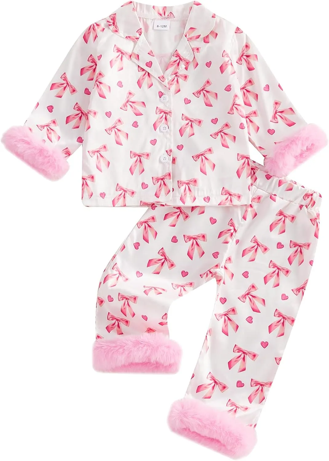 Kuriozud Toddler Girl Easter Pajamas Baby Silk Satin Nightgown Little Kids Girls Pjs Button Down 2 Piece Pajamas Set