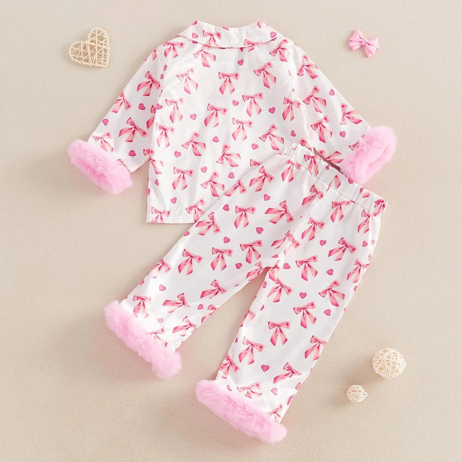Kuriozud Toddler Girl Easter Pajamas Baby Silk Satin Nightgown Little Kids Girls Pjs Button Down 2 Piece Pajamas Set