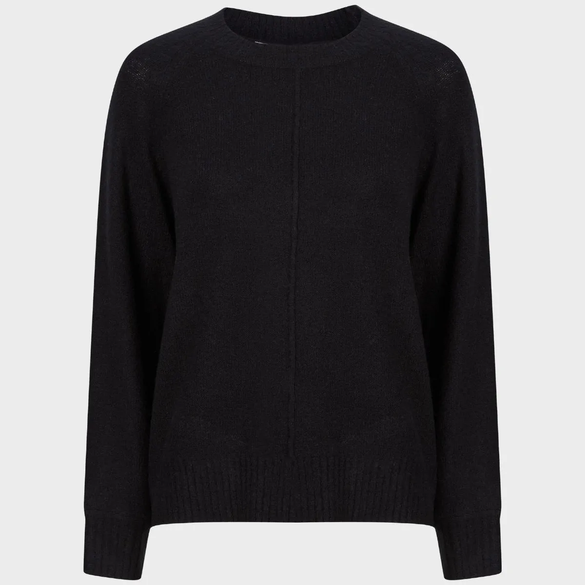 Ladies Bubble Cuff Jumper Black
