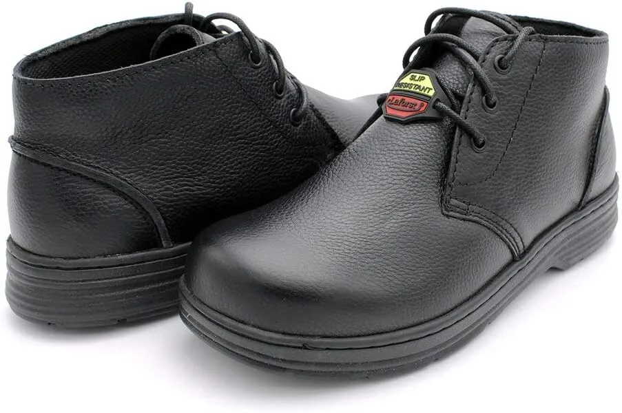 Laforst Mens Black Leather Nonslip Waiter Ankle High Boots