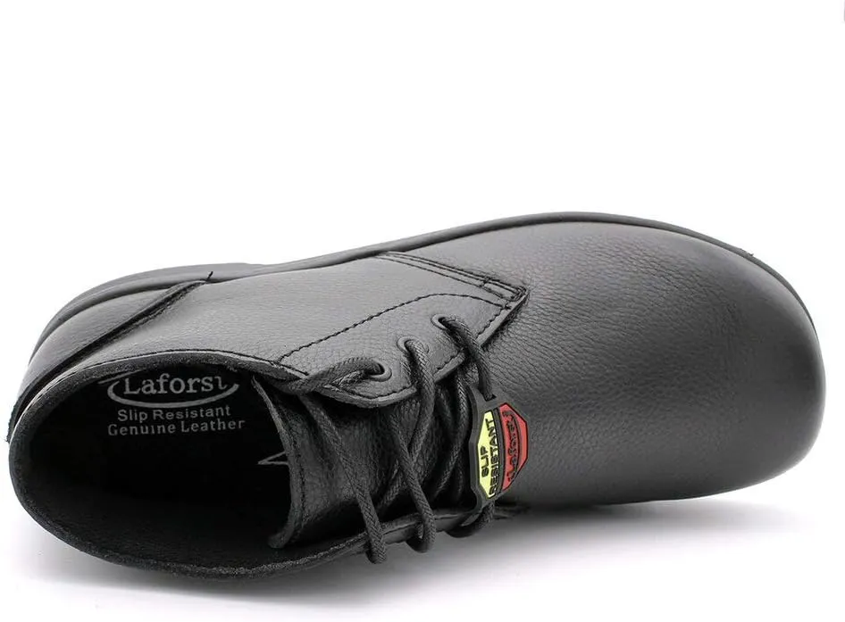 Laforst Mens Black Leather Nonslip Waiter Ankle High Boots