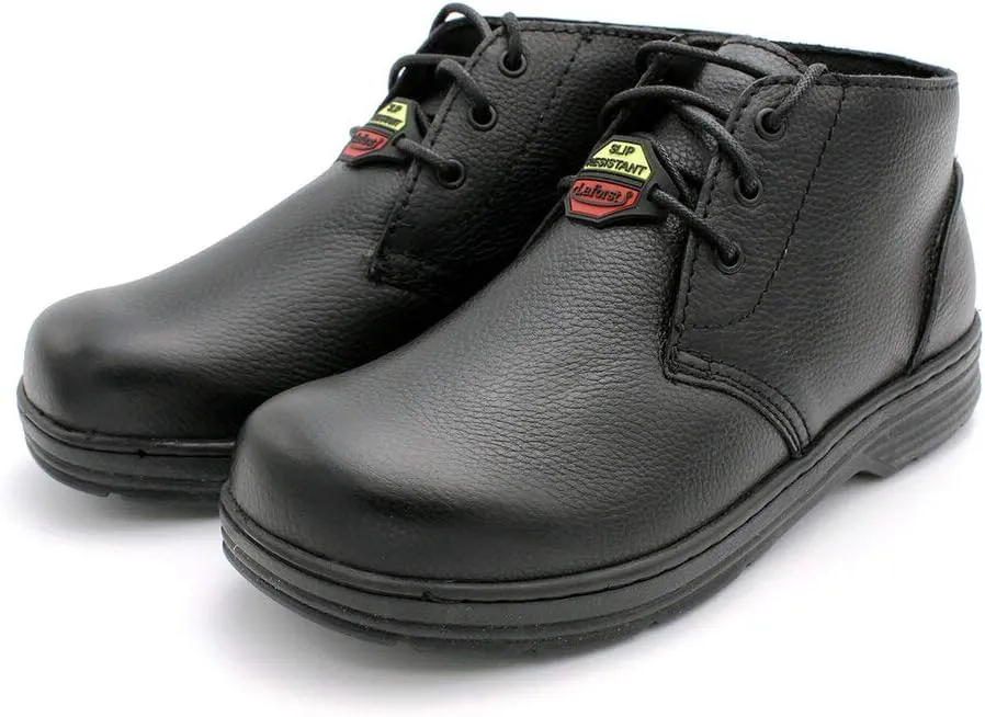 Laforst Mens Black Leather Nonslip Waiter Ankle High Boots
