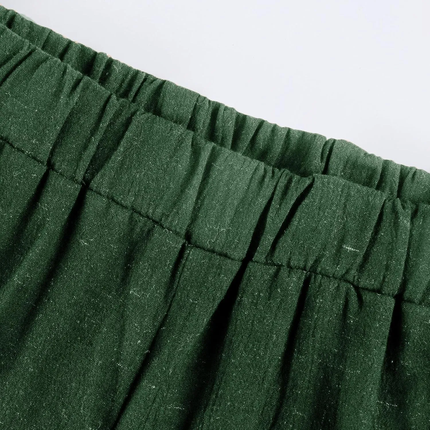 Linen Bermuda Shorts for Women Summer Drawstring Elastic High Short Knee Length Casual Shorts Vacation Beach Trousers