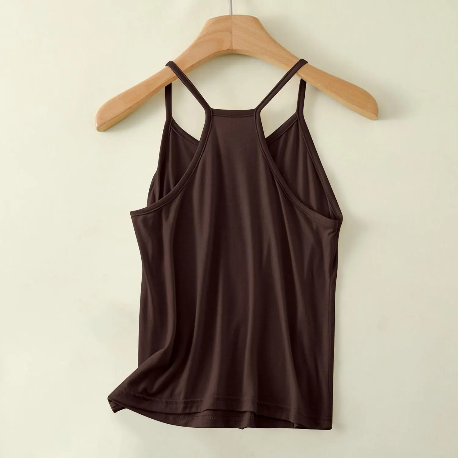 Lmdudan Tank Tops for Women Crewneck Spaghetti Strap Camisole Loose Fit Sleeveless Tees Casual Summer Racerback Shirts