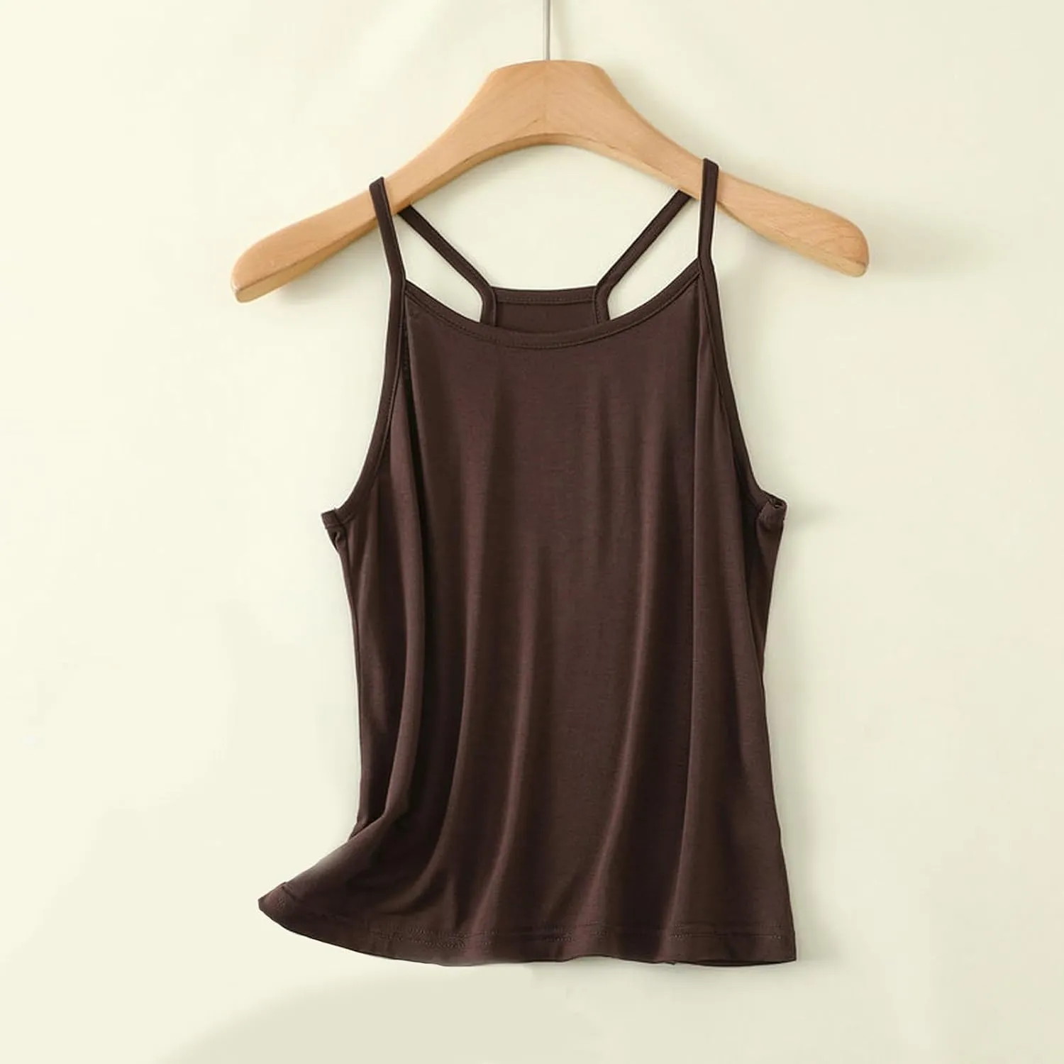Lmdudan Tank Tops for Women Crewneck Spaghetti Strap Camisole Loose Fit Sleeveless Tees Casual Summer Racerback Shirts