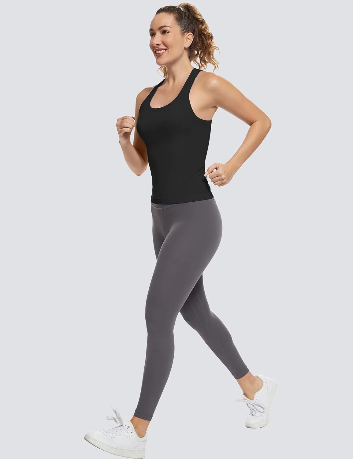 MathCat Workout Tops for Women Racerback Tank Tops Seamless Running Tank Tops Muscle Tank
