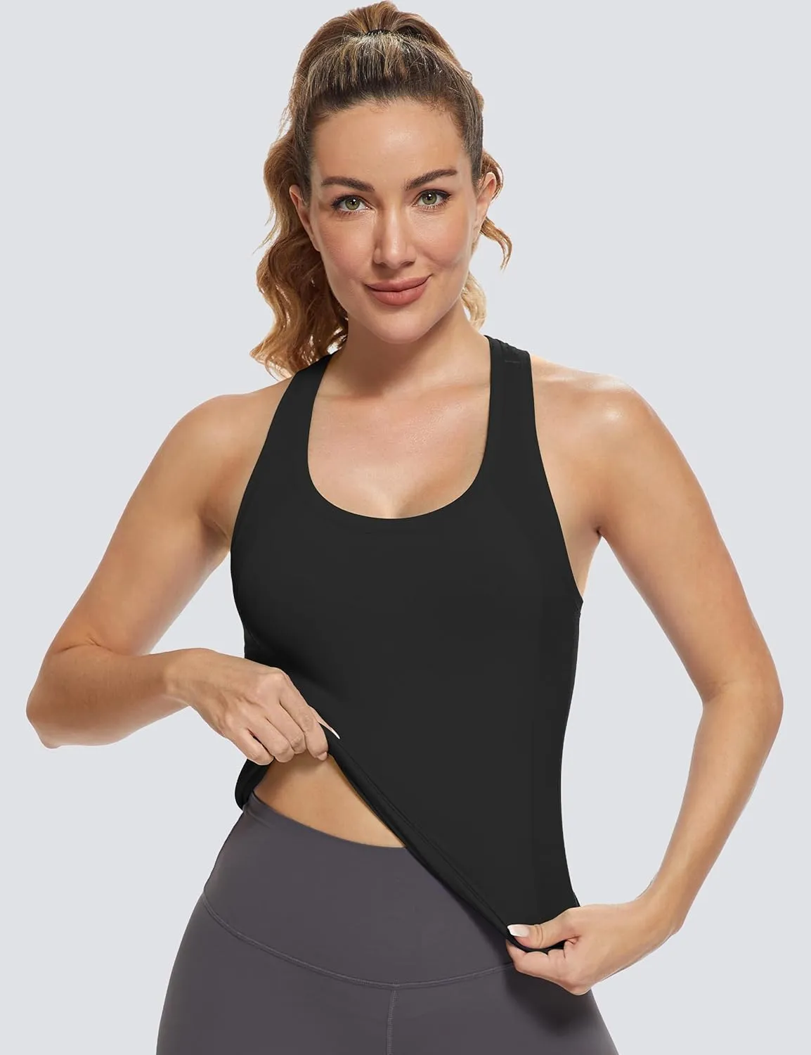 MathCat Workout Tops for Women Racerback Tank Tops Seamless Running Tank Tops Muscle Tank
