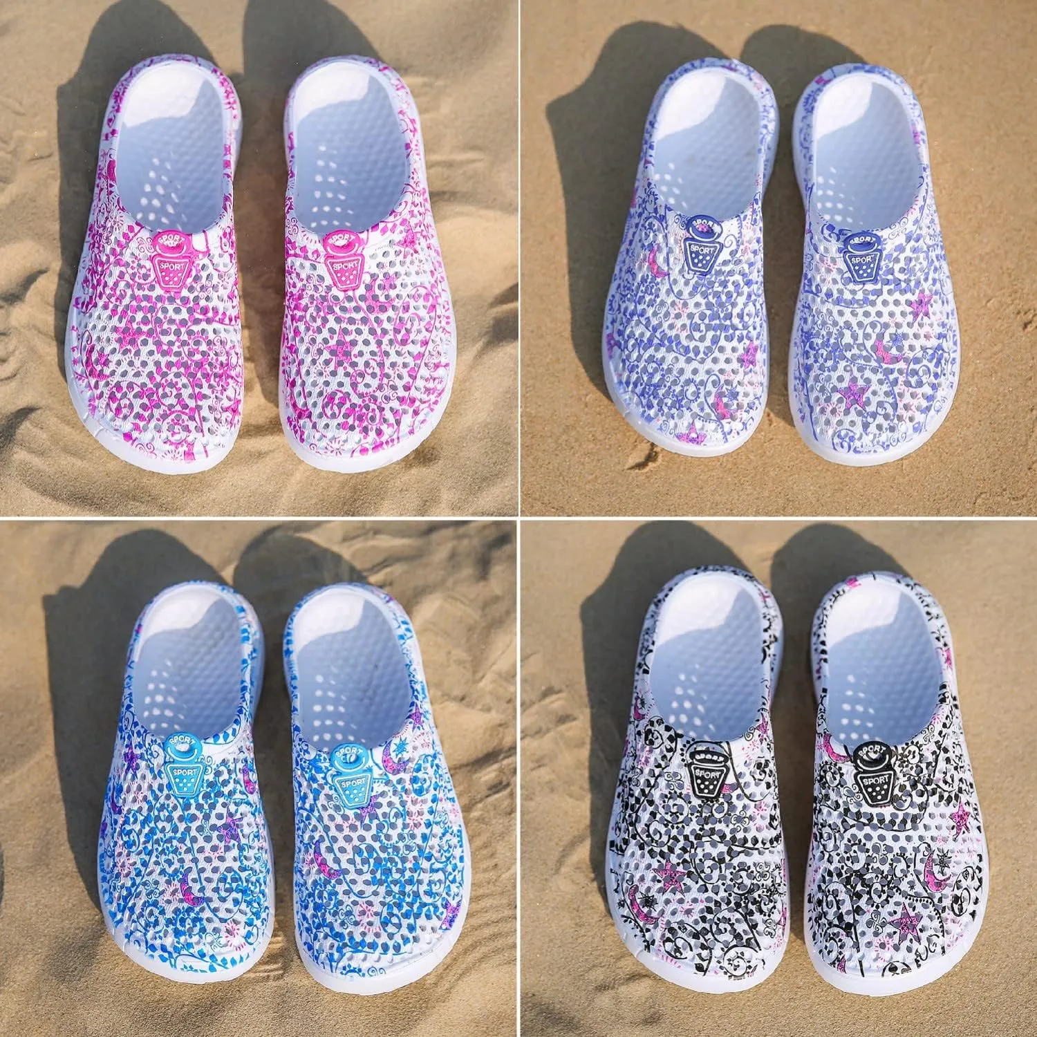 MDPCX Women's Garden Clogs Breathable Shoes Bathing Shoes Beach Shoes Water Shoes Footwear Slippers Walking Shoes Home Travel Shoes