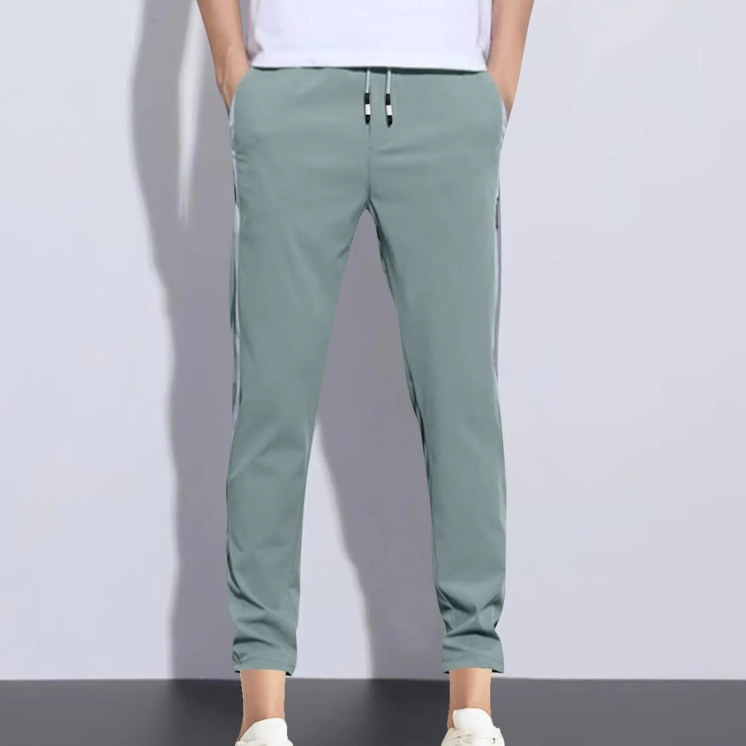 Men Track Pants Athletic Running Lightweight Workout Joggers Sweatpant Straight Leg Slim Fit Gym Sport Training Pants