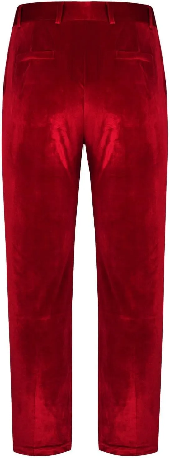 Men Velvet Stretch Pants with Pocket, Slim Fit Sweatpants for Work Dress Pants Athletic Outdoor Casual Solid Trousers