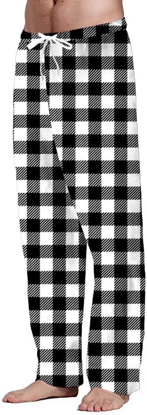 Men's Fleece Jogger Pant Men's Spring Summer Autumn and Winter Classic Fashion Leggings Plaid Wash Cotton Workout