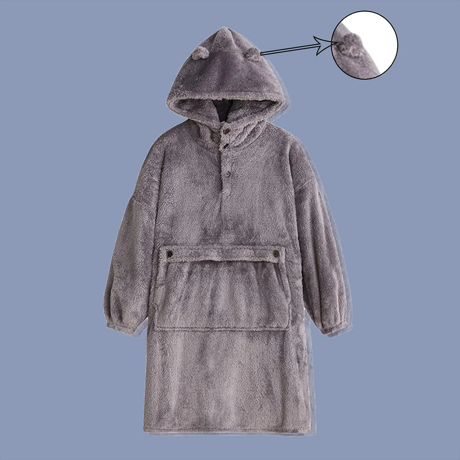 Mens Robe,Mens Fall Winter Hooded Robe Plush Long Bathrobes Cozy Warm Bathrobe Fuzzy male Spa Robes With Pockets