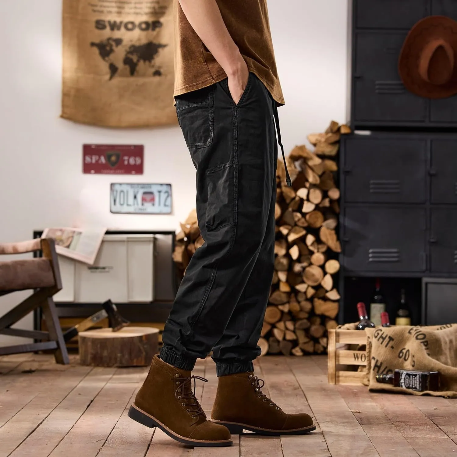 Men's Tactical Pants Ripstop Cargo Pants Lightweight Work Hiking Outdoor Trousers Pockets Fishing Military Pants