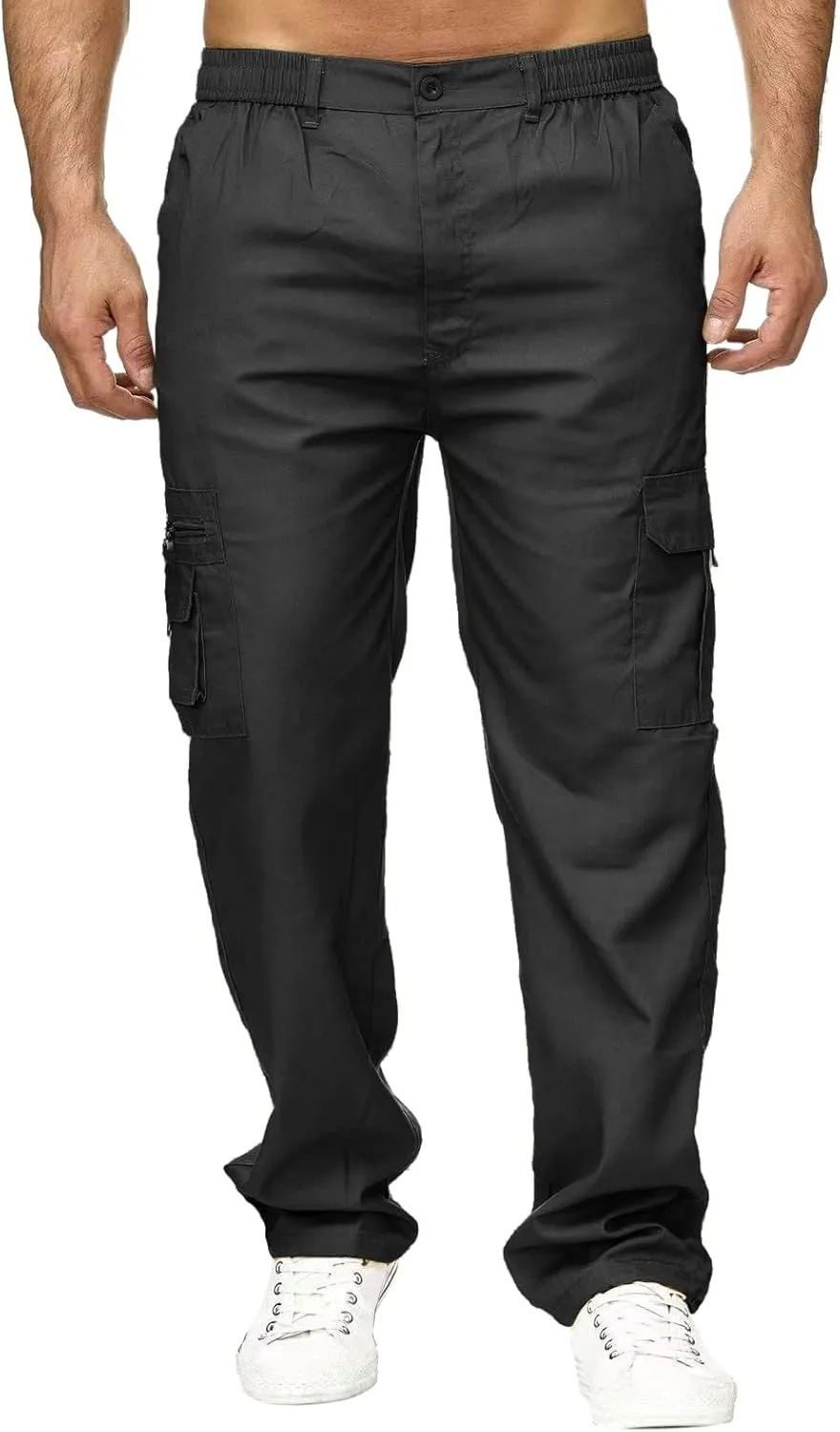 Mens Workout Cargo Sweatpants Joggers Pants Warm Athletic Track Pants with Pockets Men's Graphic Sweatpants Athletic
