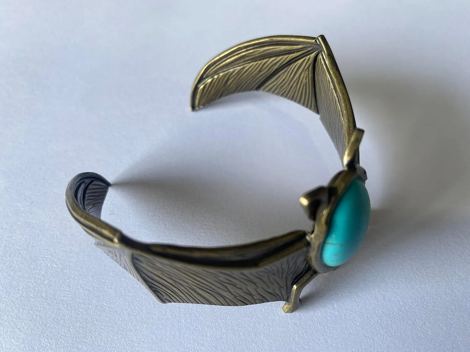 MRH&Crown Silver Bangle Bracelet Turquoise Leaf Feather Bracelet Fashion Simple Open Bangles Cuff Jewelry