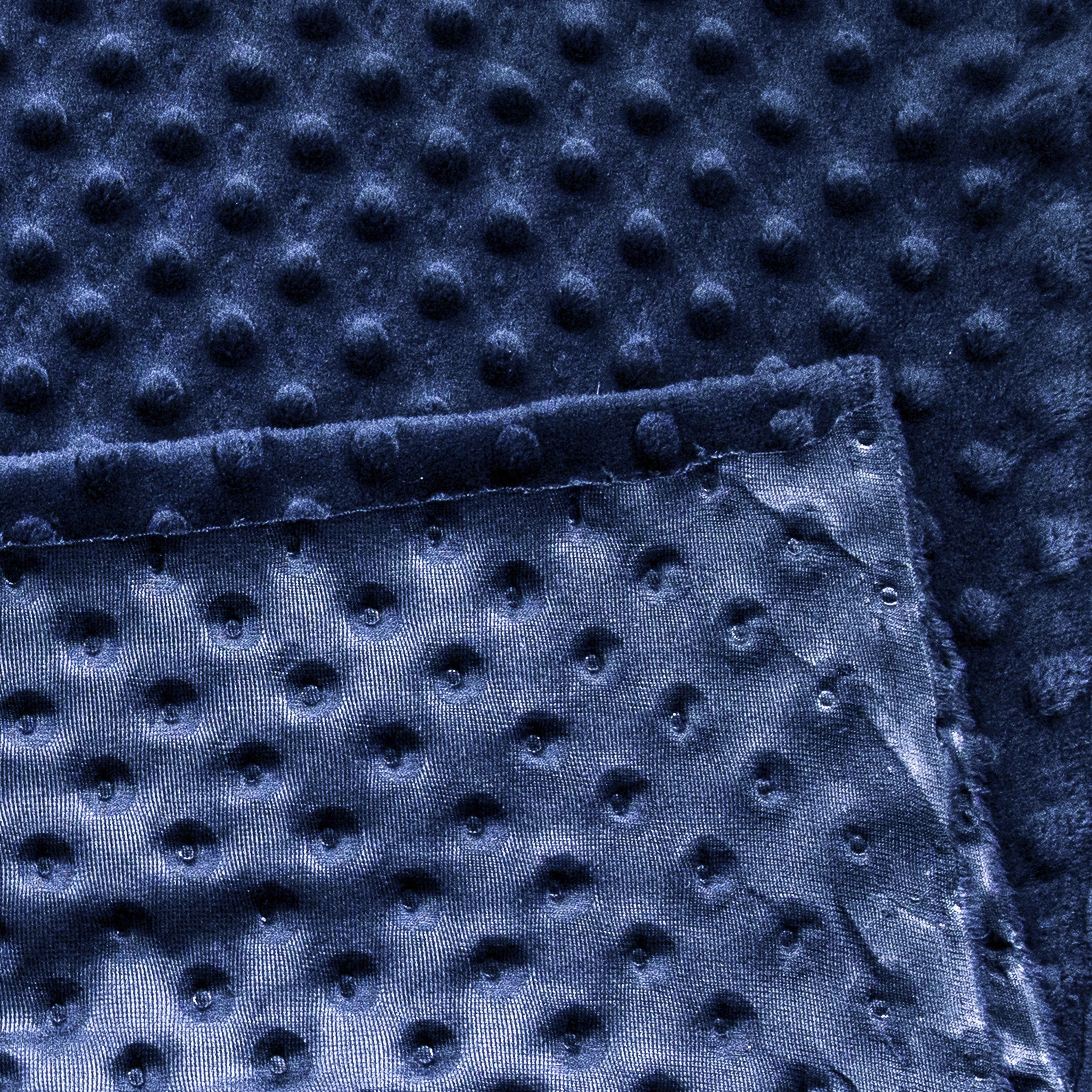 Navy Minky Fabric by the Yard | Oeko-TEX Certified Plush | 60" Wide for Baby Blankets & More