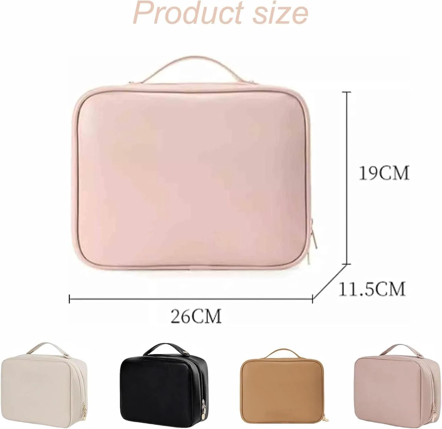 Obviousliy Multi-compartment Toiletry Cosmetics Bag, Makeup Bag Women's PU Leather Waterproof, PU Leather Large Capacity, Bathroom Travel Bag Organizer For Women (black)