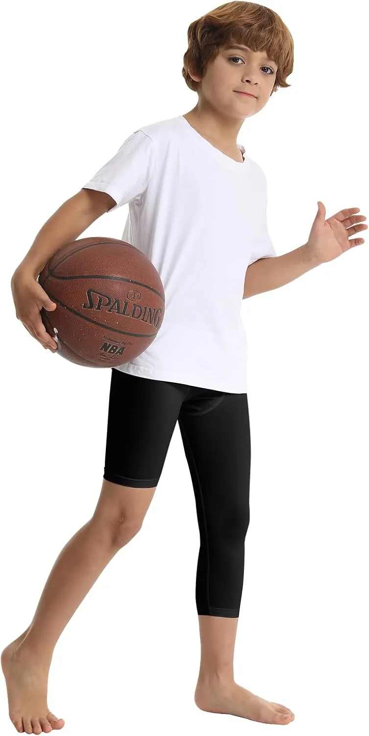OEBLD Single Leg 3/4 Compression Tights, Unisex Sports Compression Pants, Basketball Leg Sleeves