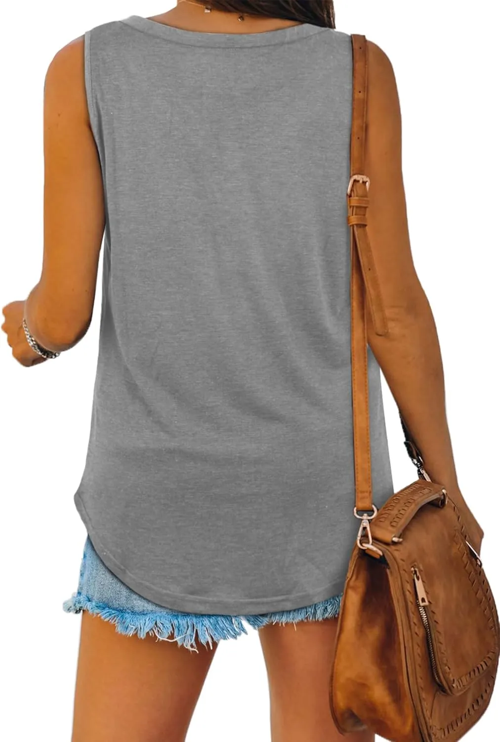 OFEEFAN Womens Tank Tops V Neck Summer Tops Loose Fit Sleeveless Tops 2Pack/3Pack