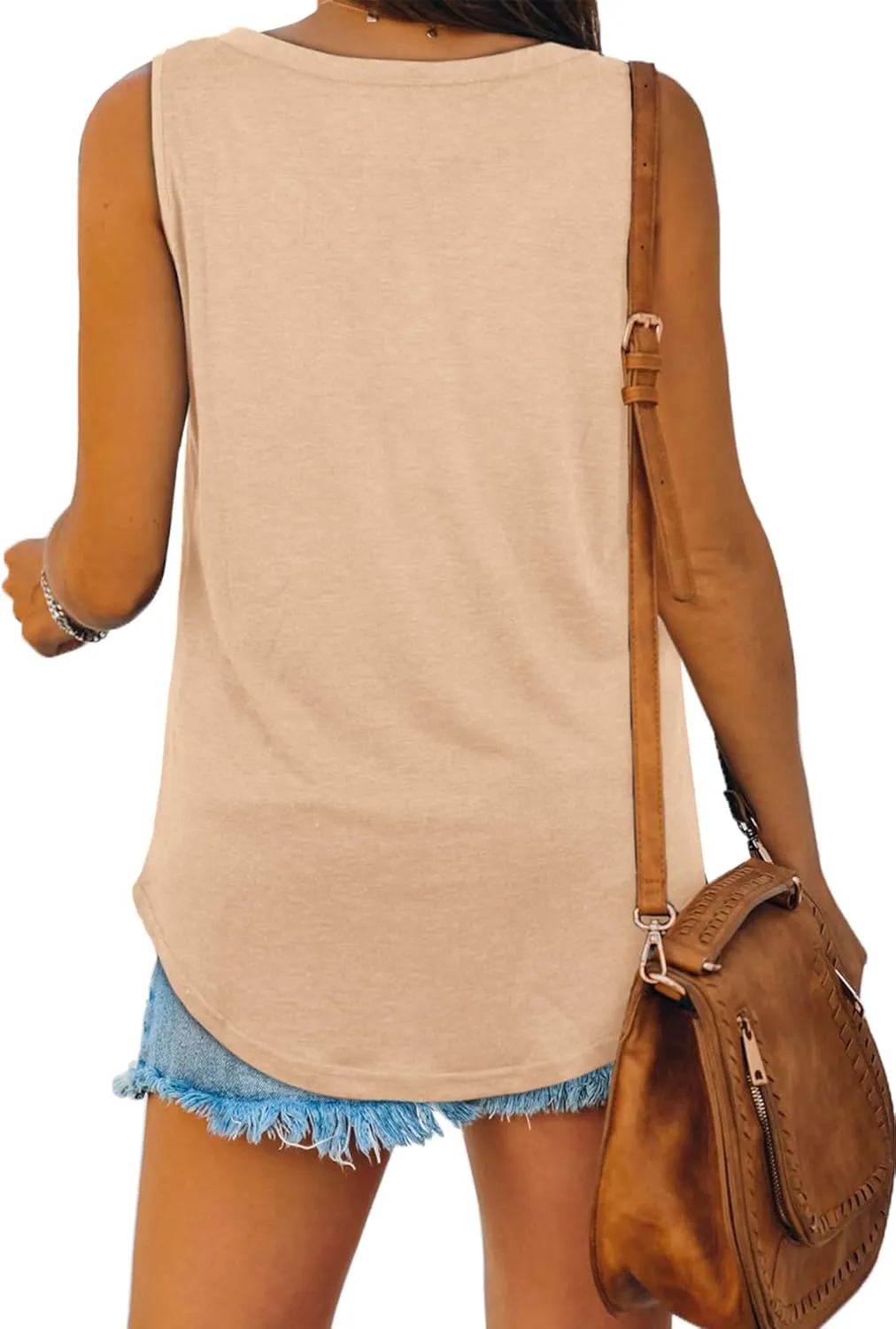 OFEEFAN Womens Tank Tops V Neck Summer Tops Loose Fit Sleeveless Tops 2Pack/3Pack