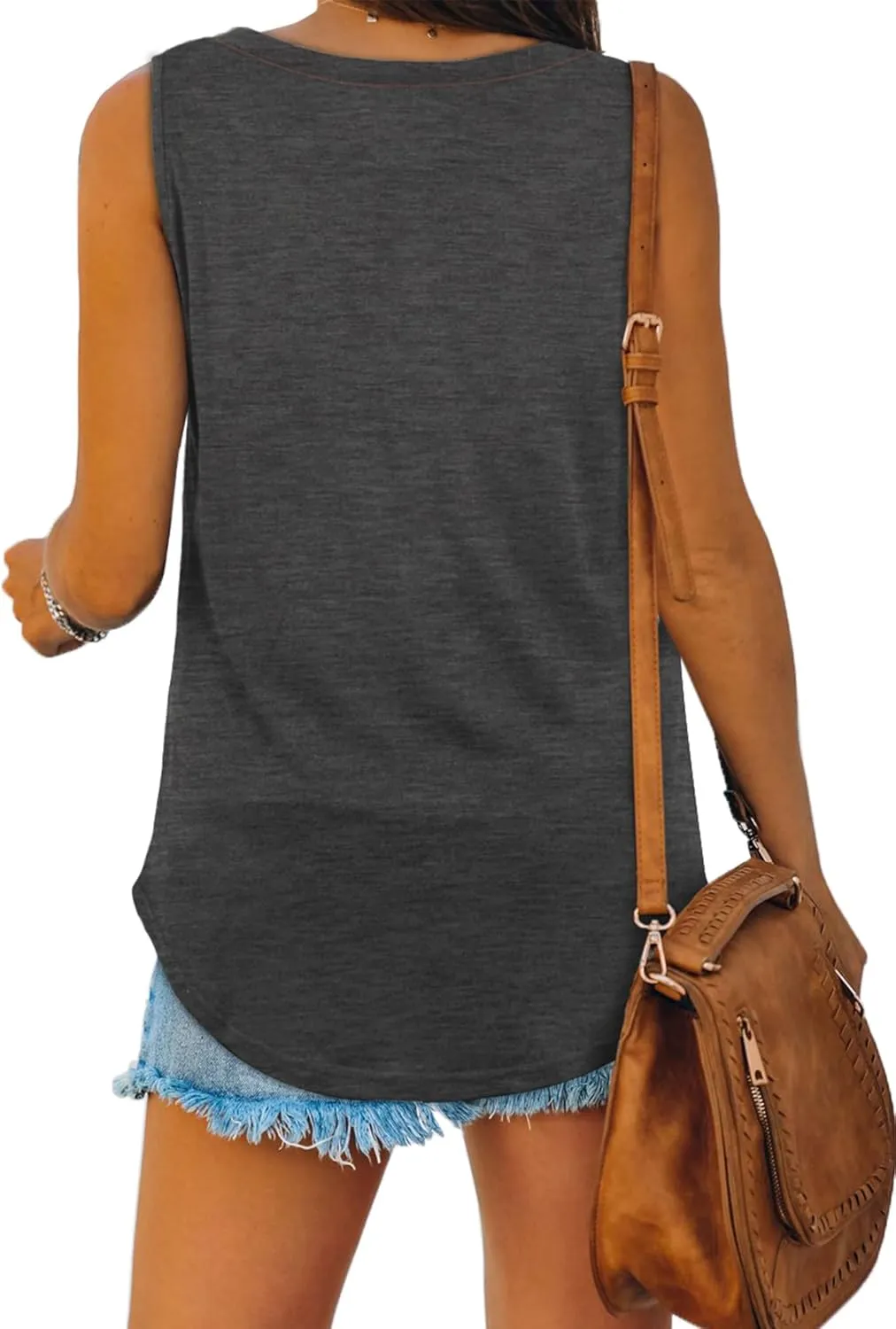 OFEEFAN Womens Tank Tops V Neck Summer Tops Loose Fit Sleeveless Tops 2Pack/3Pack