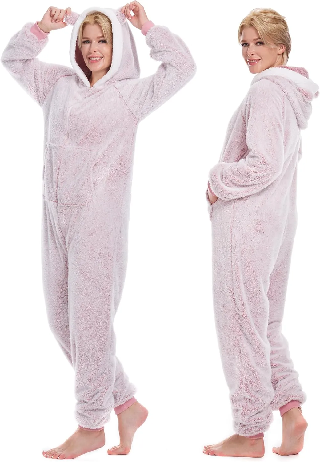 Onesie Pajamas for Women Fleece Womens Onesie Pajamas, Fuzzy Pajama Onesies for Women