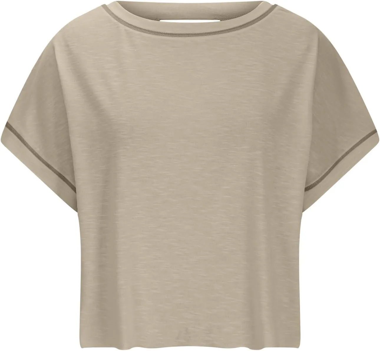 Open Back Tops for Women 2024 Summer Workout Shirts Backless Short Sleeve Oversized T-shirts Crop Top Gym Yoga Tee