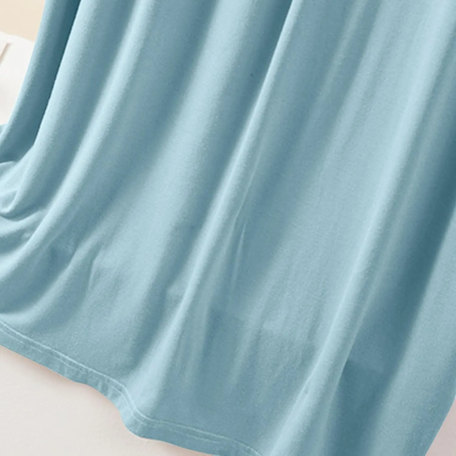 Oplxuo Nightgown for Women Soft Cotton Sleepwear Short Sleeve Sleep Shirt V Neck Pleated Solid Color Nightdress
