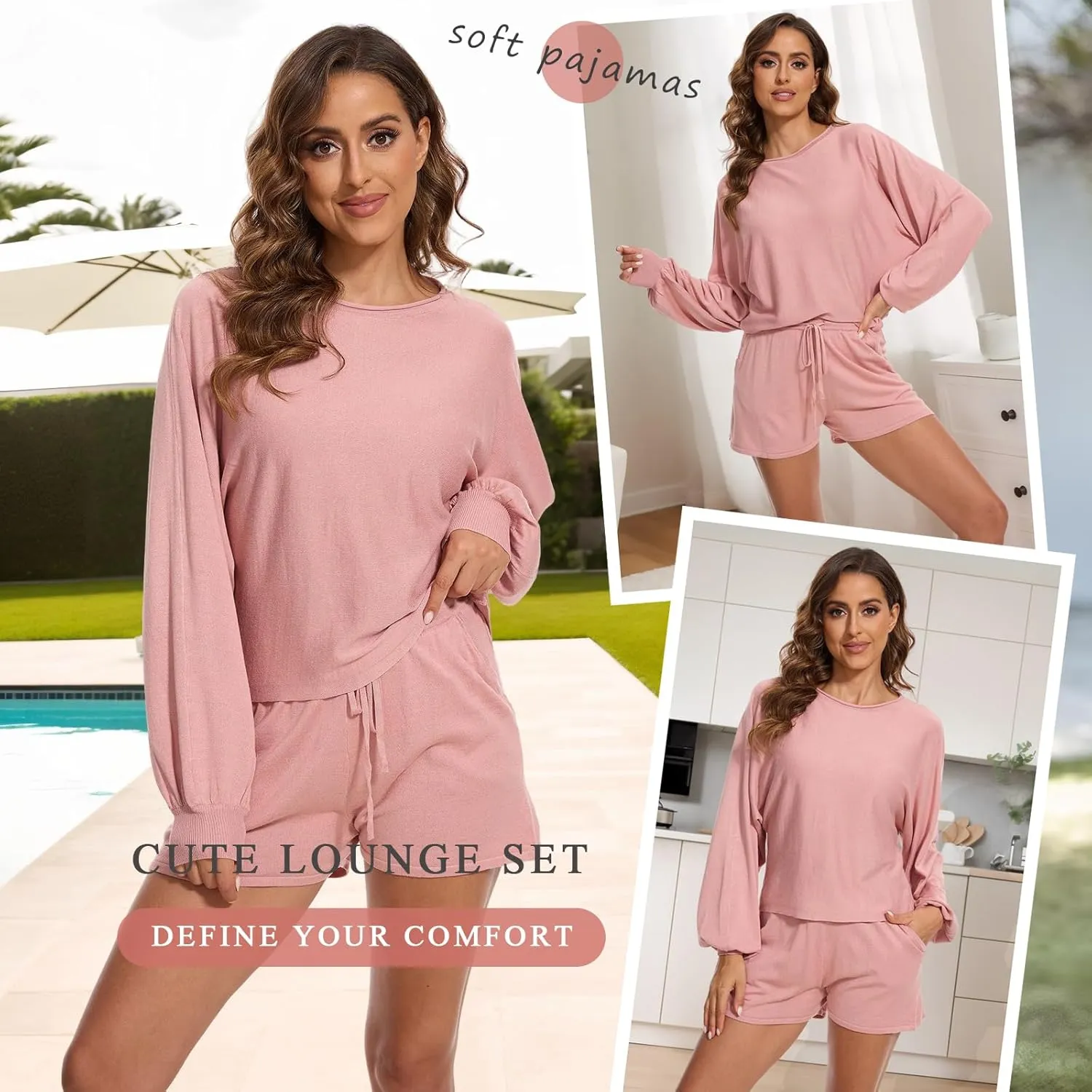 pajamas for women set soft pajama set short sweater set womens pajamas 2 piece
