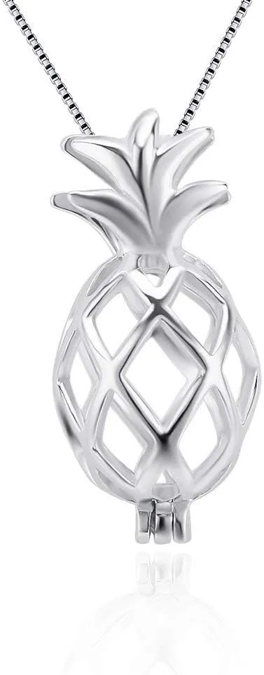 Pineapple Cage Pendants for Pearl Jewelry Making Sterling Silver, Design Pearl Cage Pendants for Women