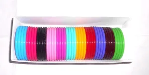 Plastic Acrylic Colorful Neon Bracelet Bangles Box for Women 48 Pcs