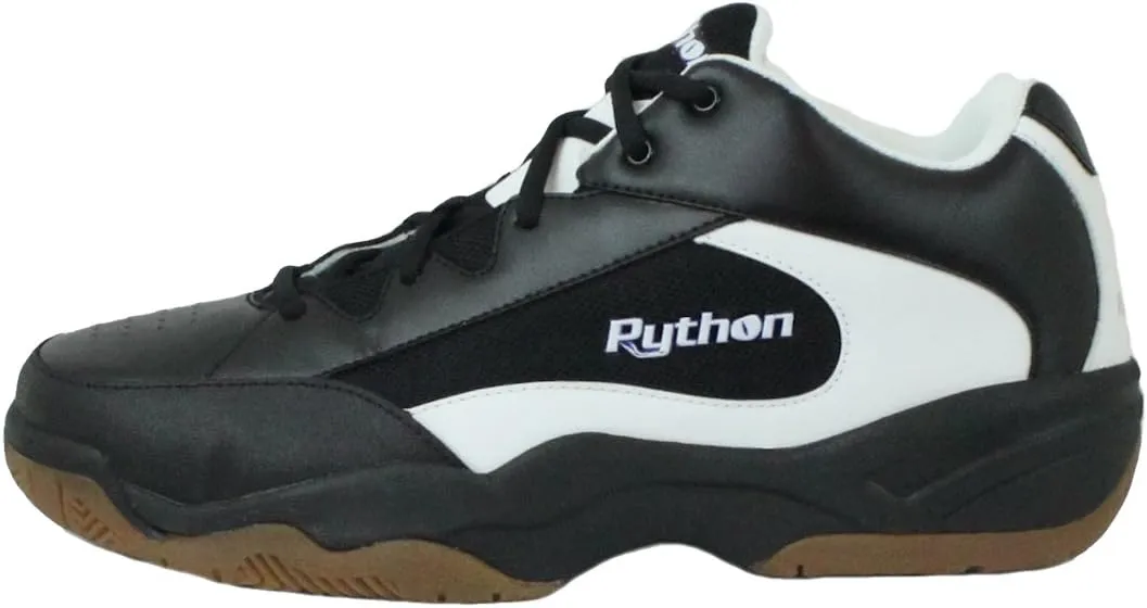 Python Wide (EE) Width Indoor Mid Racquetball (Squash, Indoor Pickleball, Badminton, Volleyball) Shoe (White and Black Colors Available)
