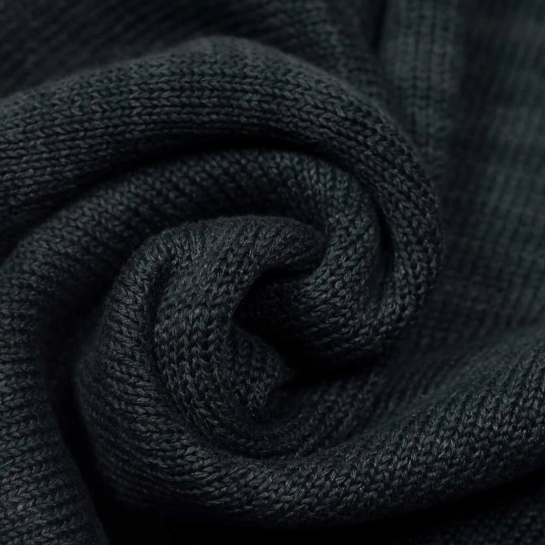 "Grafite" grey linen rolled edge henley sweater