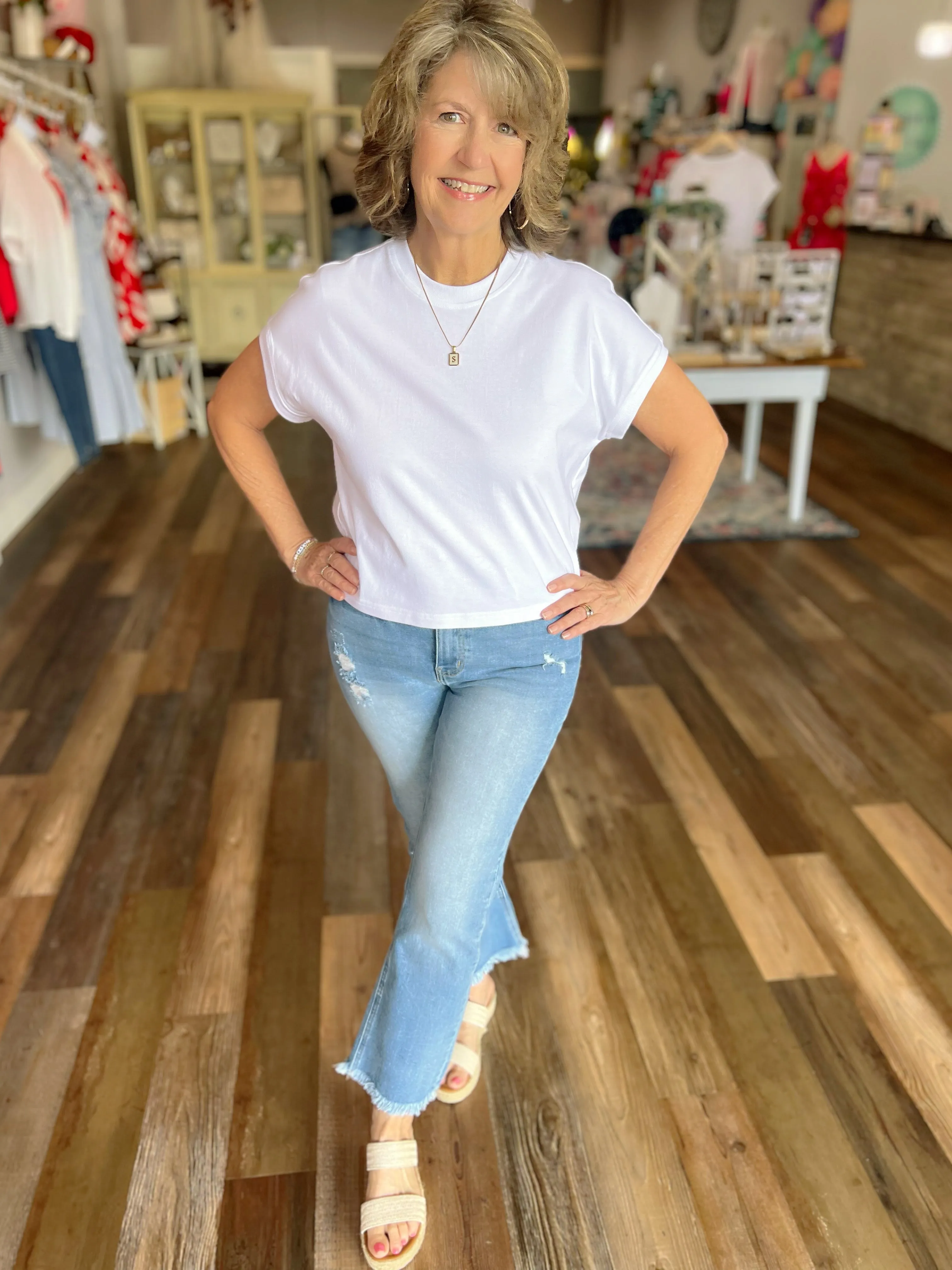 Relaxed Cotton Tee in White