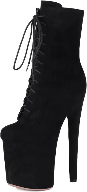 Roimaash Women Fashion 20CM Pole Dance Ankle Boots