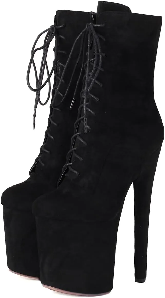 Roimaash Women Fashion 20CM Pole Dance Ankle Boots