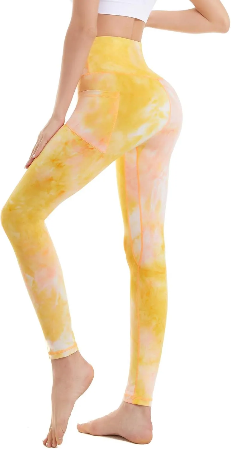 ROSA JUNIO High Waist Leggings with Pockets for Women, Stretch Workout Leggings Exercise Athletic Yoga Pants