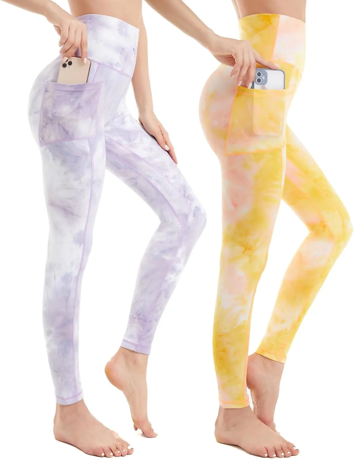 ROSA JUNIO High Waist Leggings with Pockets for Women, Stretch Workout Leggings Exercise Athletic Yoga Pants