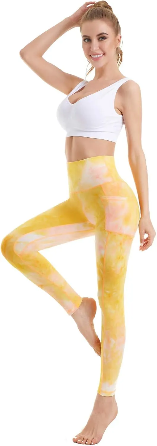 ROSA JUNIO High Waist Leggings with Pockets for Women, Stretch Workout Leggings Exercise Athletic Yoga Pants