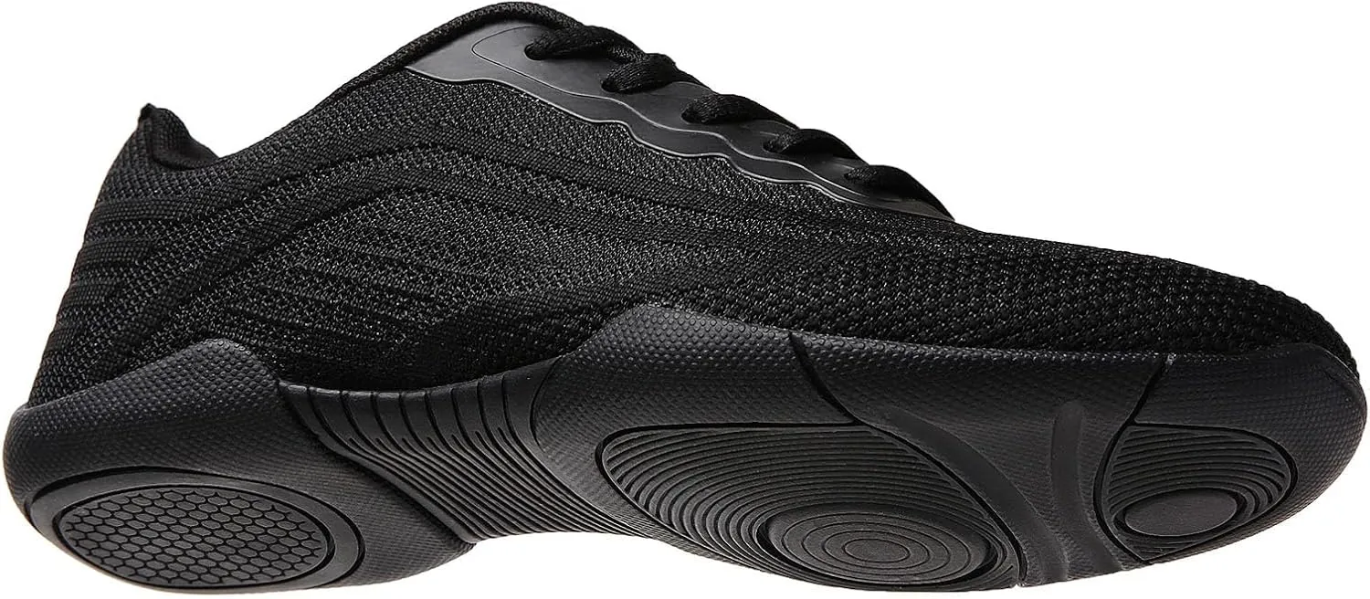 SECHRITE Cheer Shoes Women White Black Cheerleading Dance Sneakers for Cheer Practice and Competition, Athletic Flat Walking Tennis Shoes for Adults
