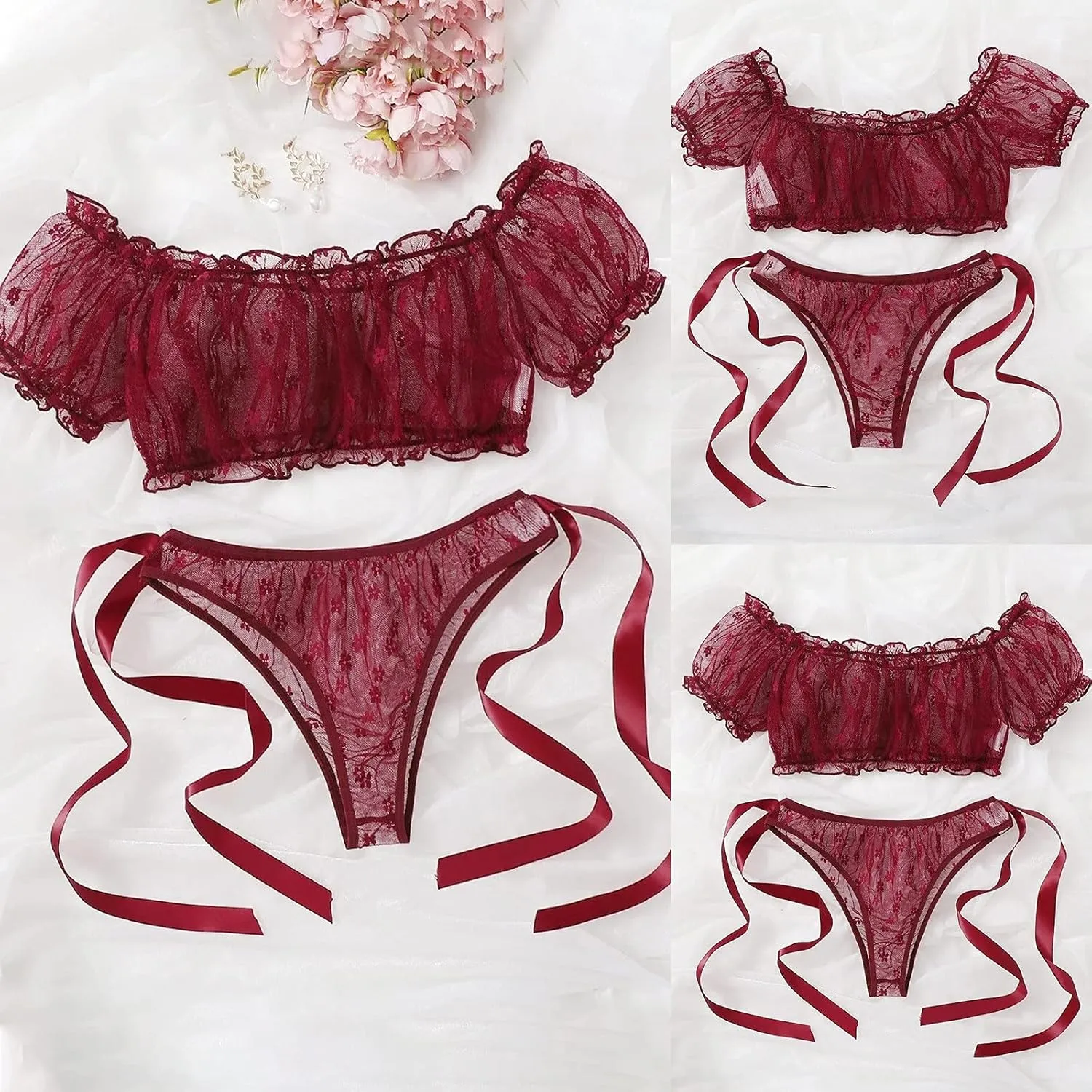 Sexy Women Lingerie Dress up Outdoor Ladies Sheer Lingerie Robe for Women