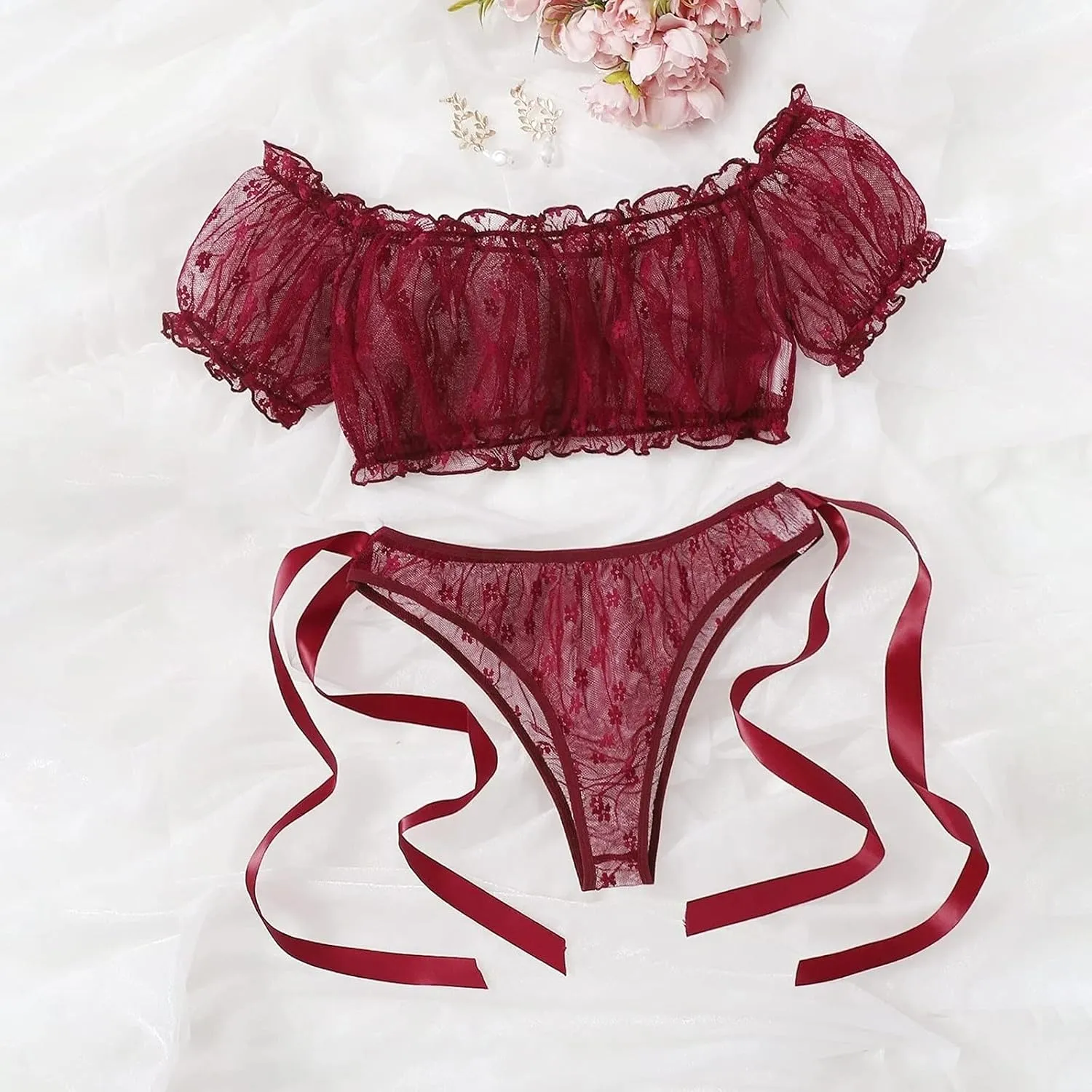Sexy Women Lingerie Dress up Outdoor Ladies Sheer Lingerie Robe for Women