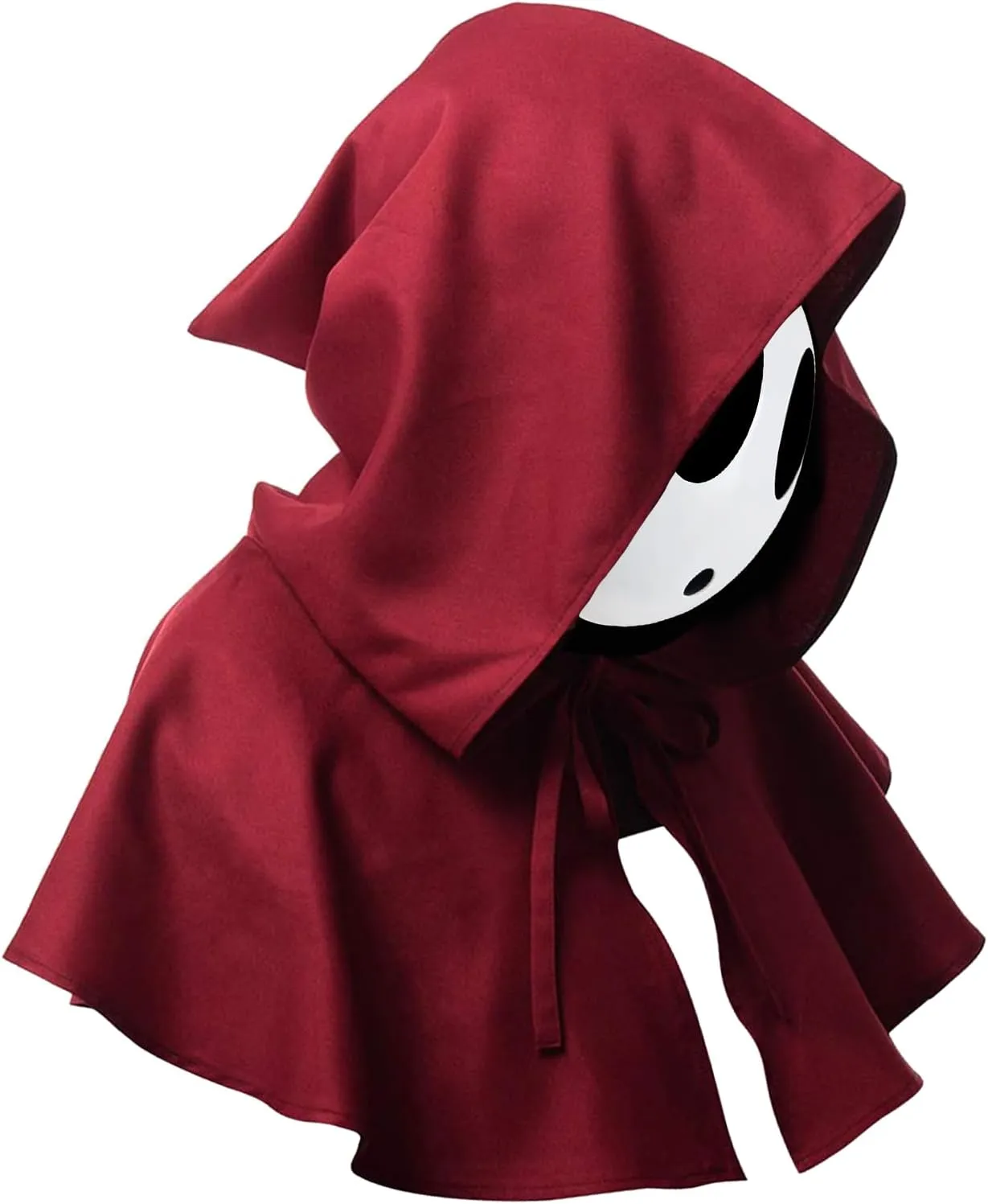 Shy Guy Mask Costume Halloween 2pcs Scream Anime Face Mask with Knight Cloak White Shy Guy Cosplay Mask Costumes Props