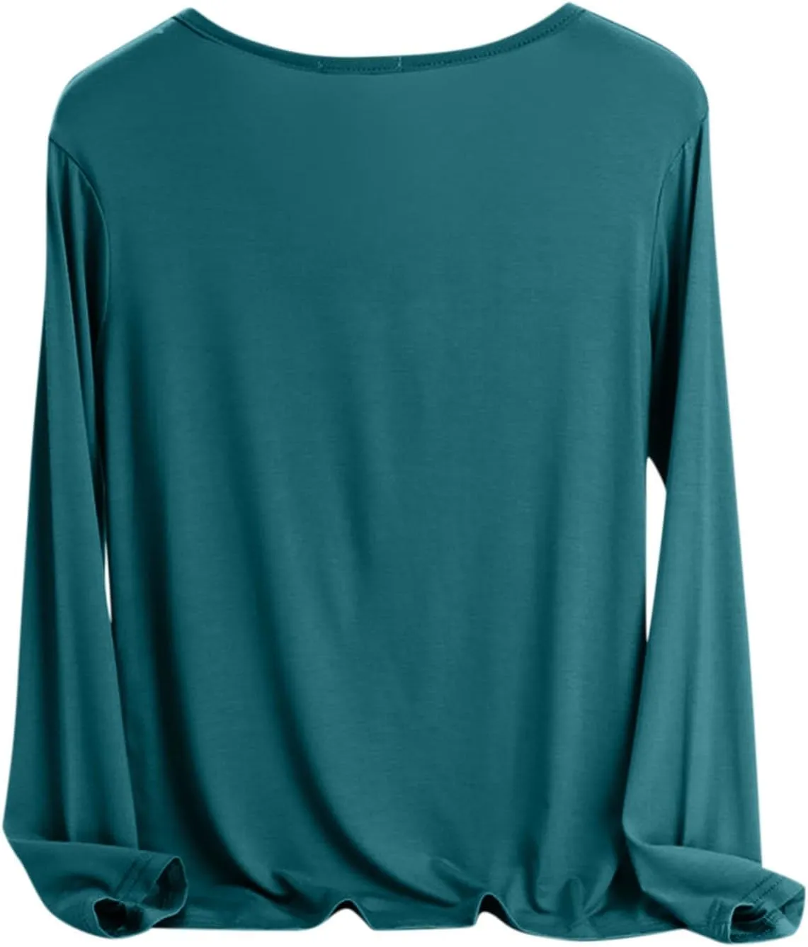 Sleep Shirts for Women Modal V Neck Solid Color Lounge Pajamas Top Soft Ladies Long Sleeve Pajama Shirt