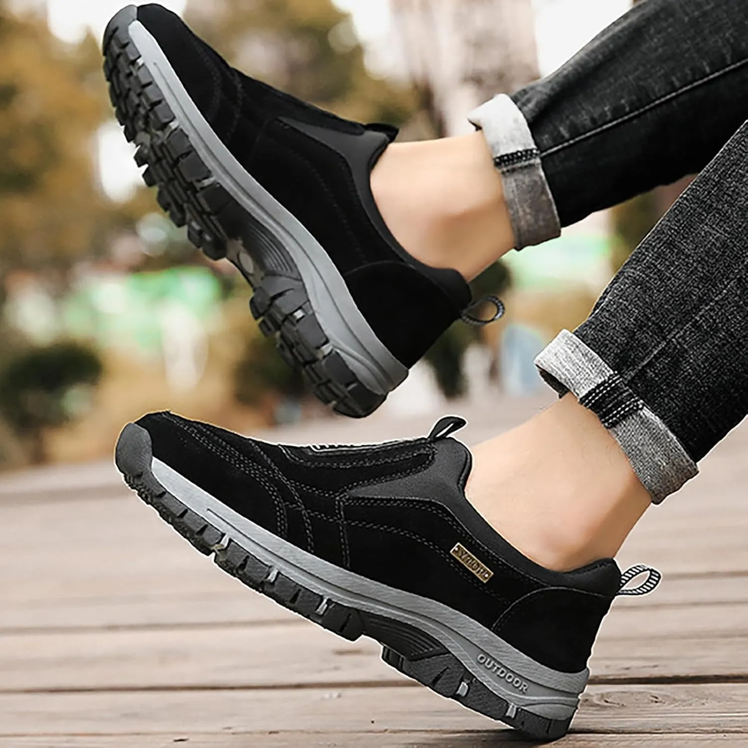 Slip on Loafers Mens Hiking Shoes Lightweight Walking Shoes Comfortable Trekking and Trail Shoes for Outdoor Driving