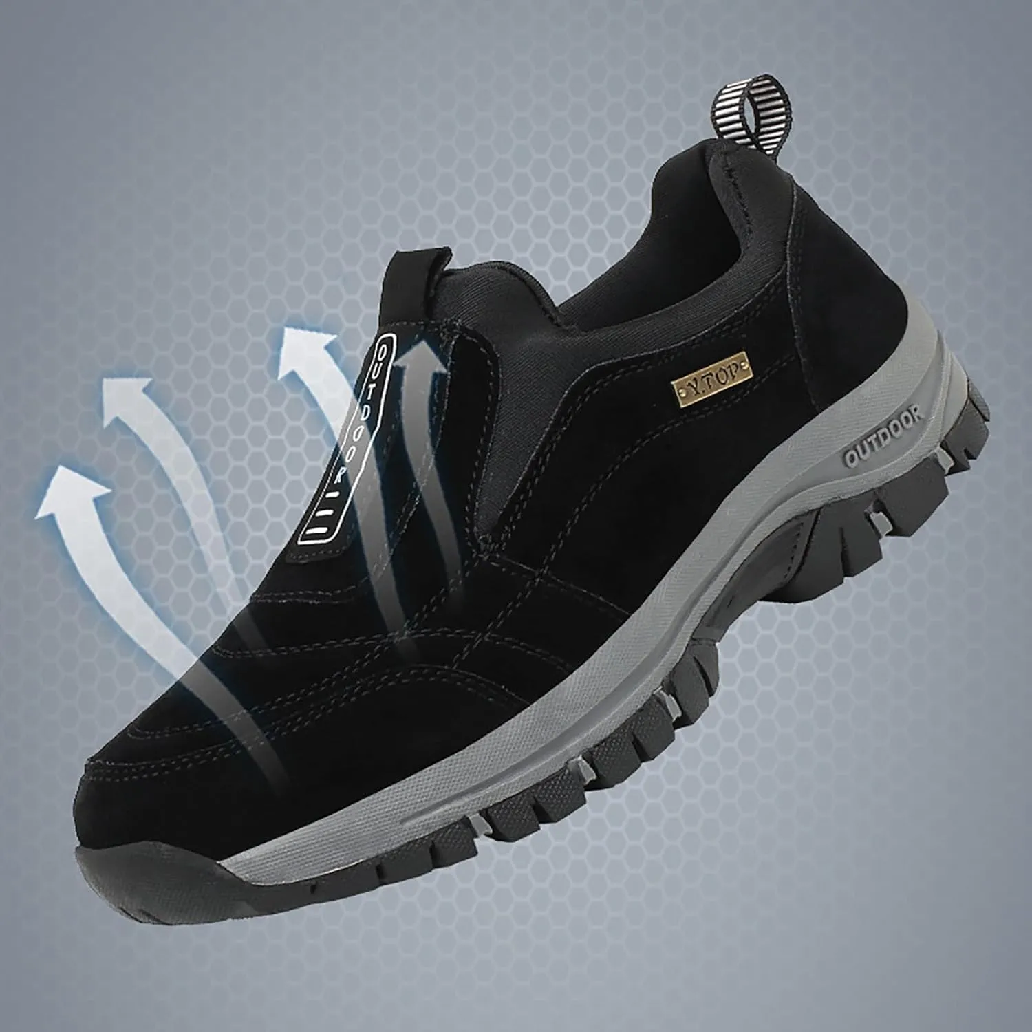 Slip on Loafers Mens Hiking Shoes Lightweight Walking Shoes Comfortable Trekking and Trail Shoes for Outdoor Driving