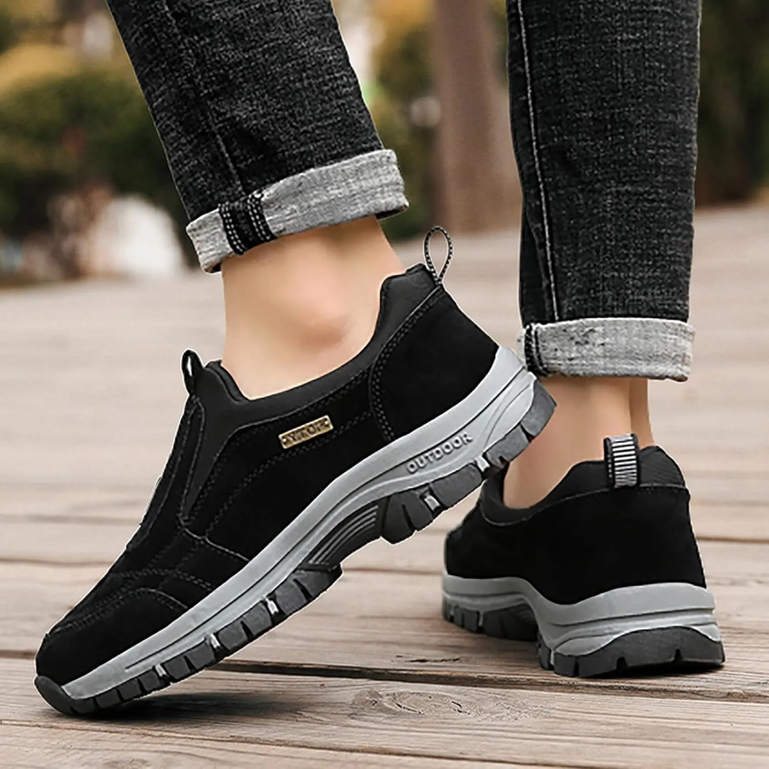 Slip on Loafers Mens Hiking Shoes Lightweight Walking Shoes Comfortable Trekking and Trail Shoes for Outdoor Driving