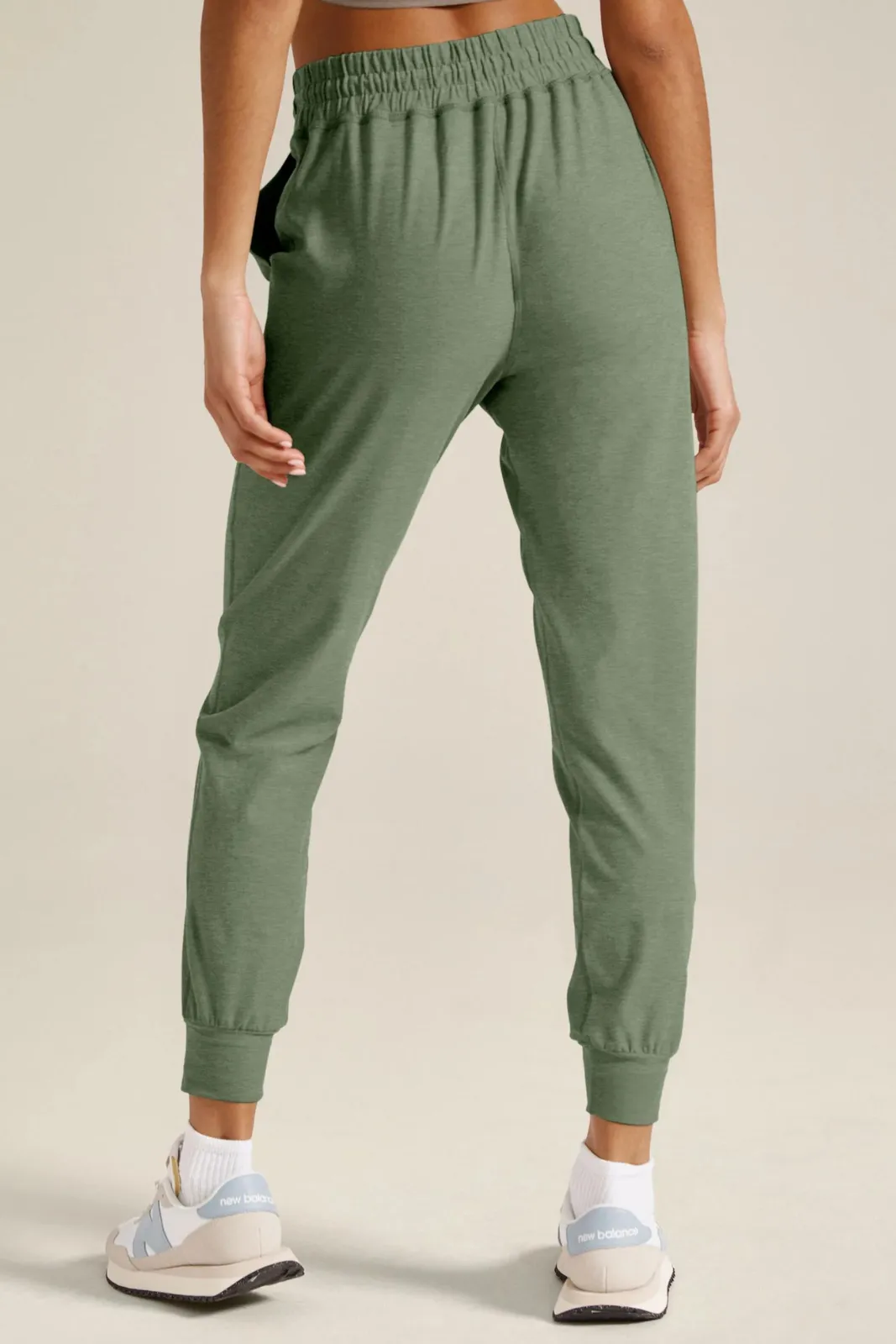 Spacedye Commuter Midi Jogger, Moss Green Heather